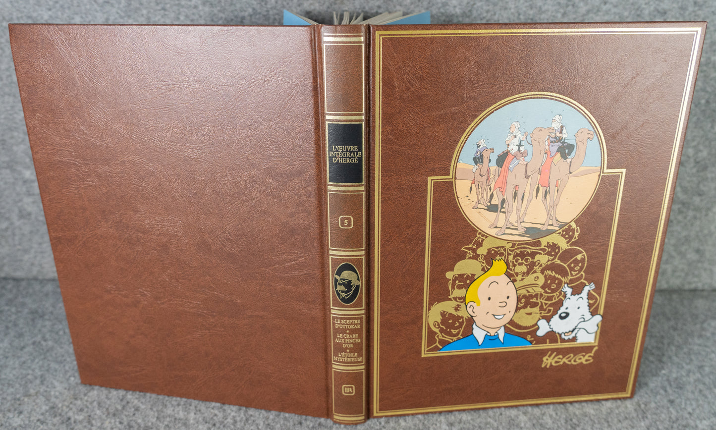 Rombaldi Tintin Volume 5 - King Ottokar's Sceptre, The Crab with the Golden Claws, The Shooting Star + Q&F - 1st Edition 1985 Herge EO