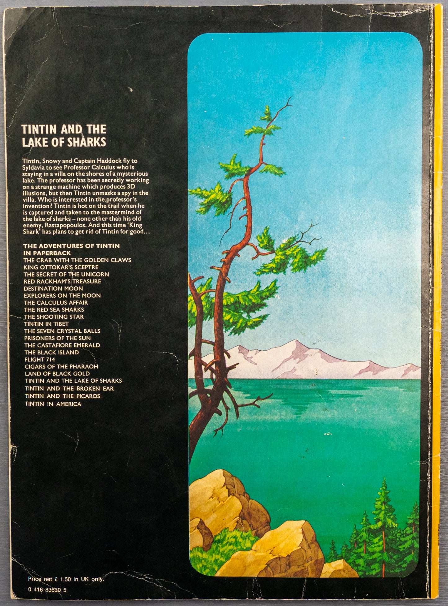 The Lake of Sharks - Tintin Magnet UK Paperback Edition Book 1980s