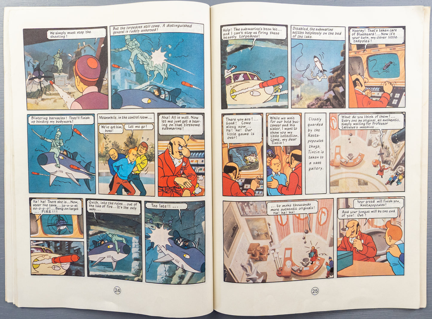 The Lake of Sharks - Tintin Magnet UK Paperback Edition Book 1980s