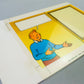Original 1980 Hergé Studios Artwork: PLV Rombaldi Tintin Design - 1 Black print cell + real colouring
