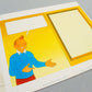 Original 1980 Hergé Studios Artwork: PLV Rombaldi Tintin Design - 1 Black print cell + real colouring