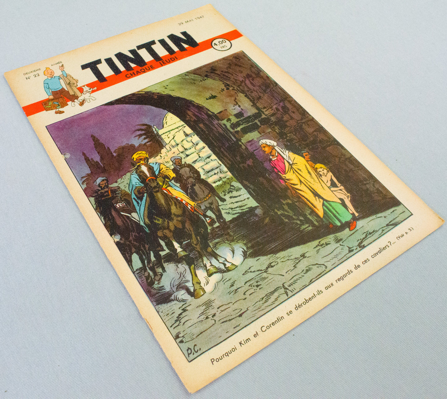 JOURNAL TINTIN Issue 22: 1947 P. Cuvelier Cover Edition Vintage Comic EO Couverture
