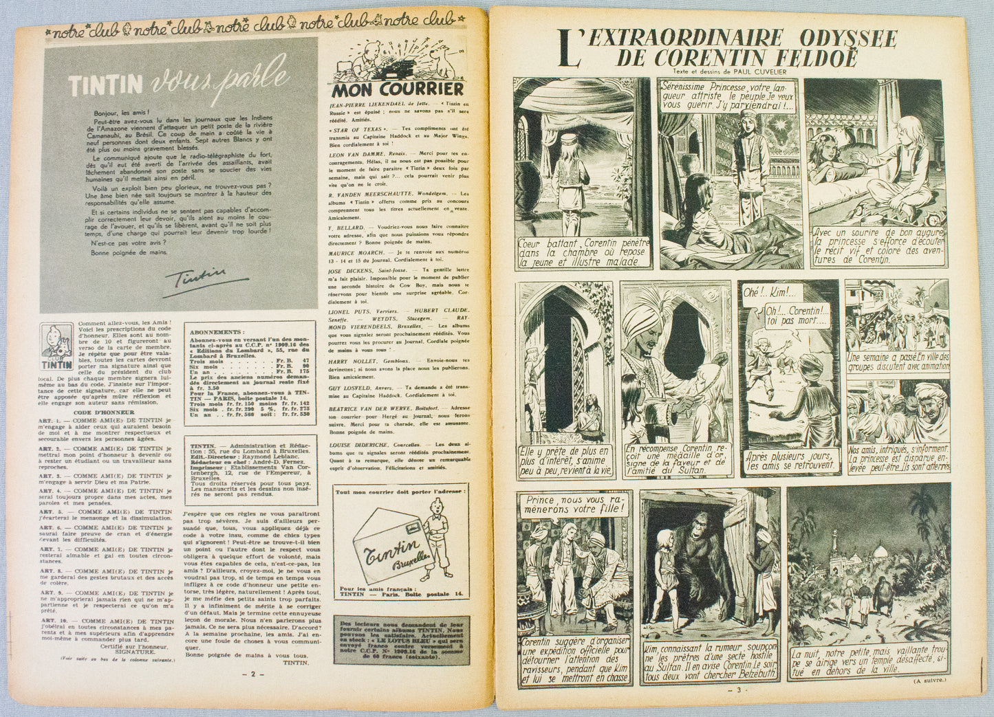 JOURNAL TINTIN Issue 8: 1947 Edgar P. Jacobs Cover Edition Vintage Comic EO Couverture