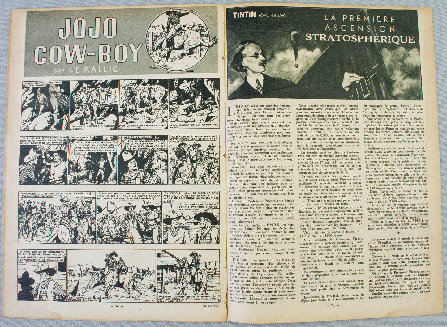 JOURNAL TINTIN Issue 10: 1947 P. Cuvelier Cover Edition Vintage Comic EO Couverture