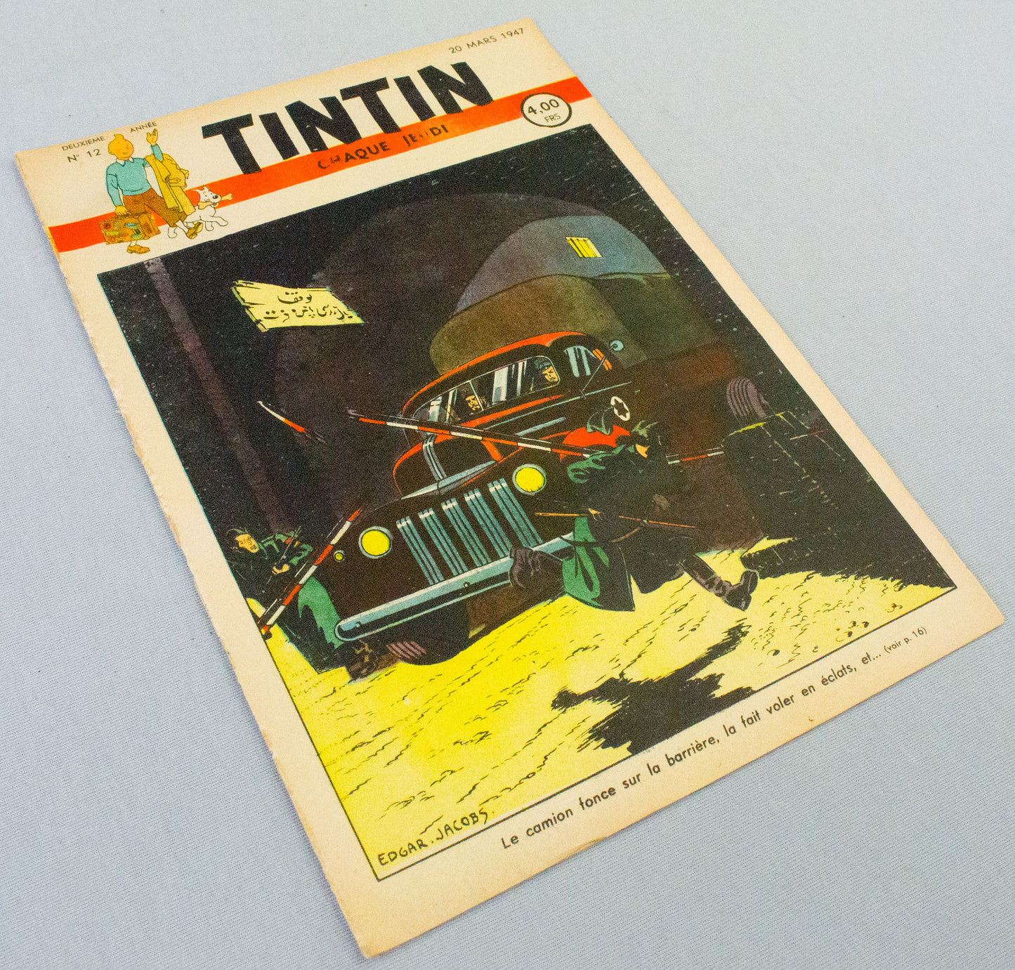 JOURNAL TINTIN Issue 12: 1947 Edgar P. Jacobs Cover Edition Vintage Comic EO Couverture