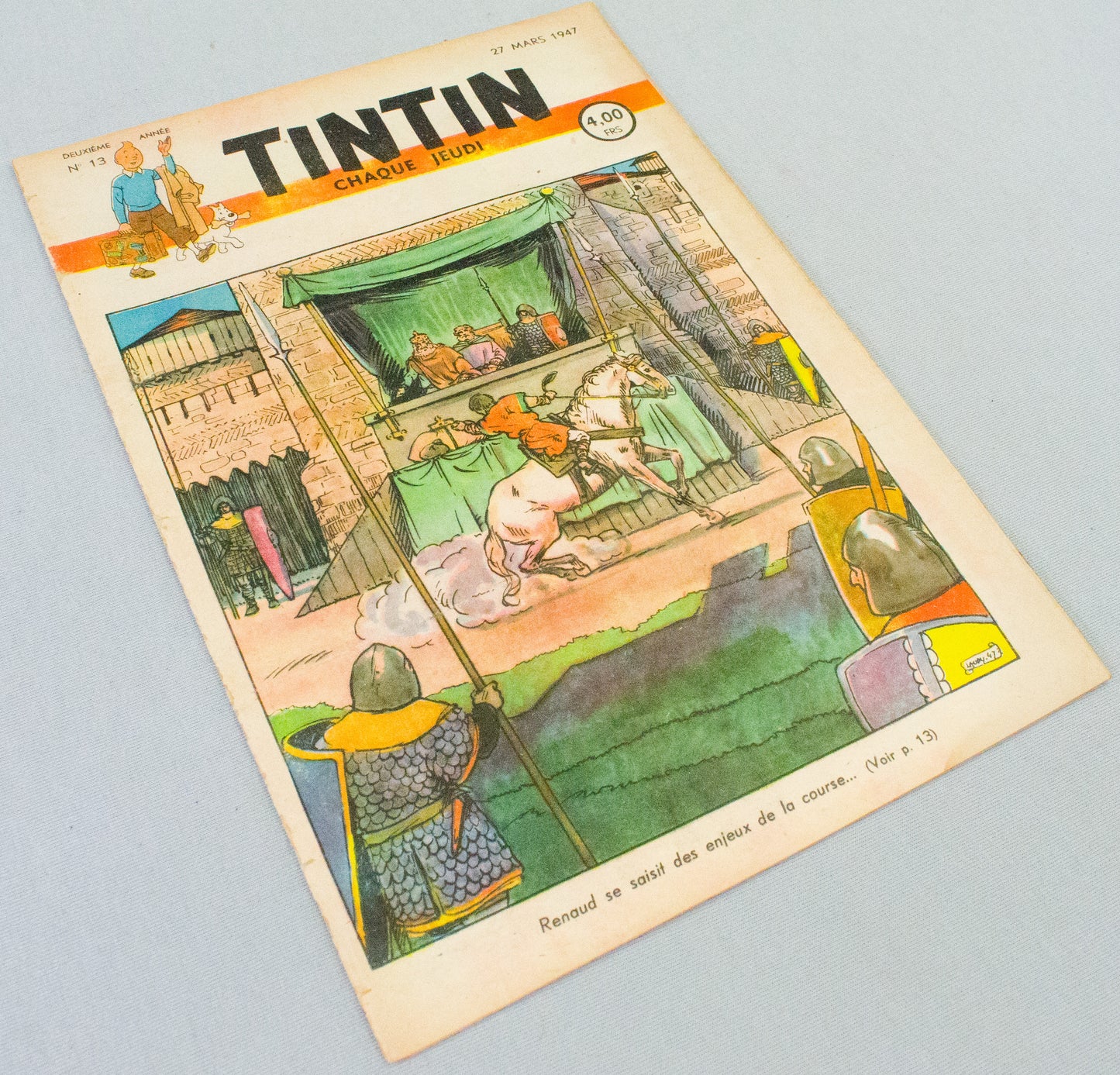 JOURNAL TINTIN Issue 13: 1947 J. Laudy Cover Edition Vintage Comic EO Couverture