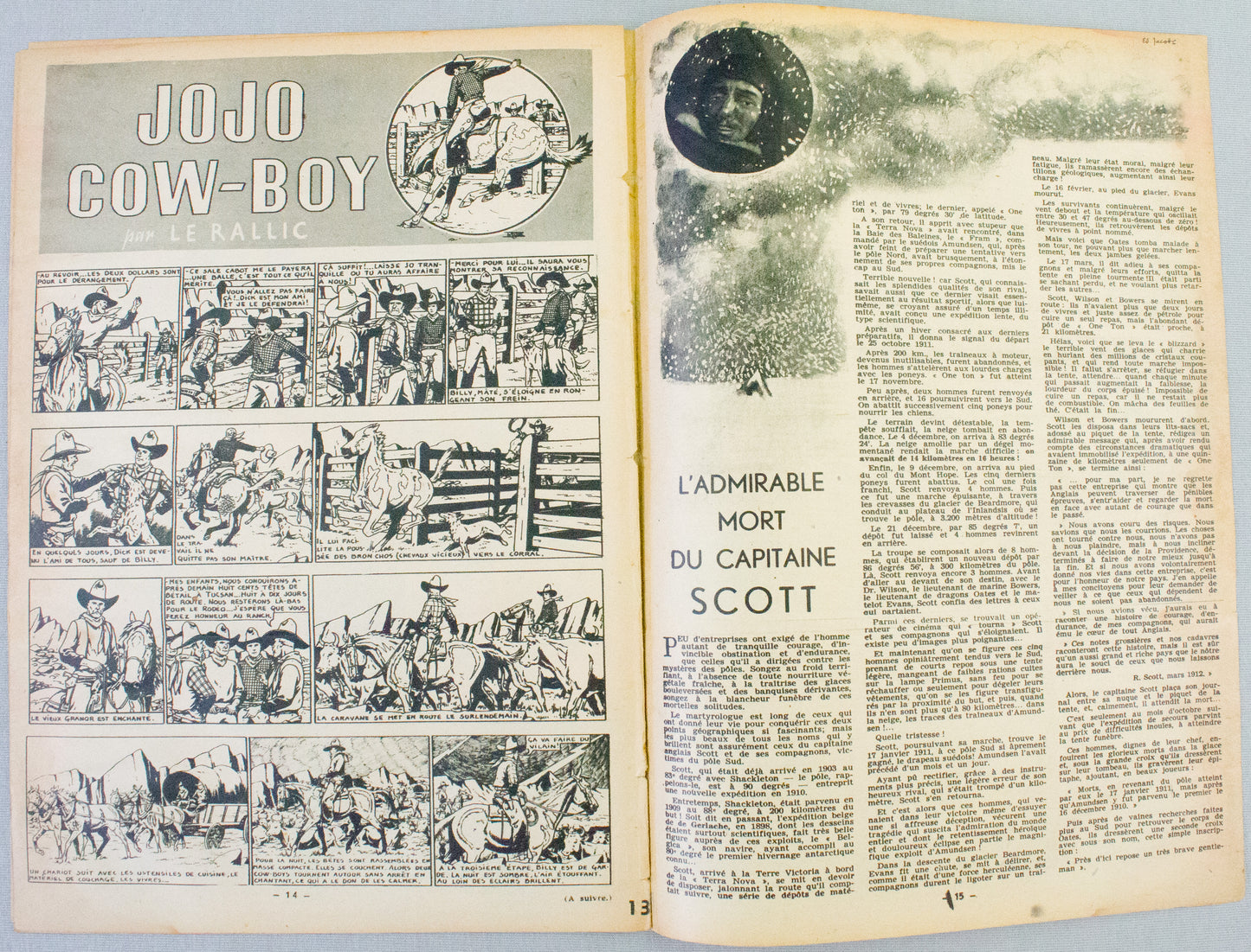 JOURNAL TINTIN Issue 13: 1947 J. Laudy Cover Edition Vintage Comic EO Couverture