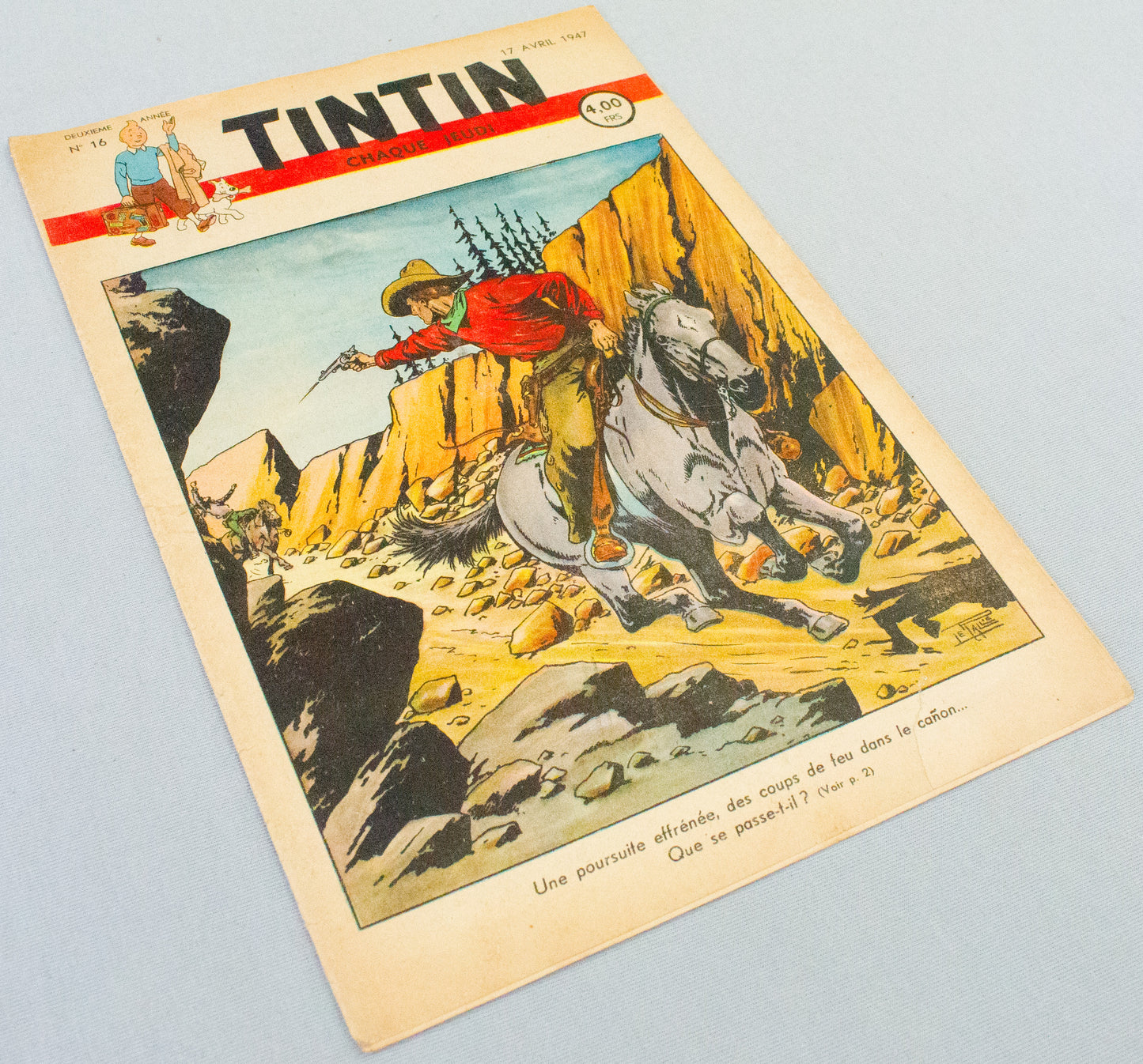 JOURNAL TINTIN Issue 16: 1947 Le Rallic Cover Edition Vintage Comic EO Couverture