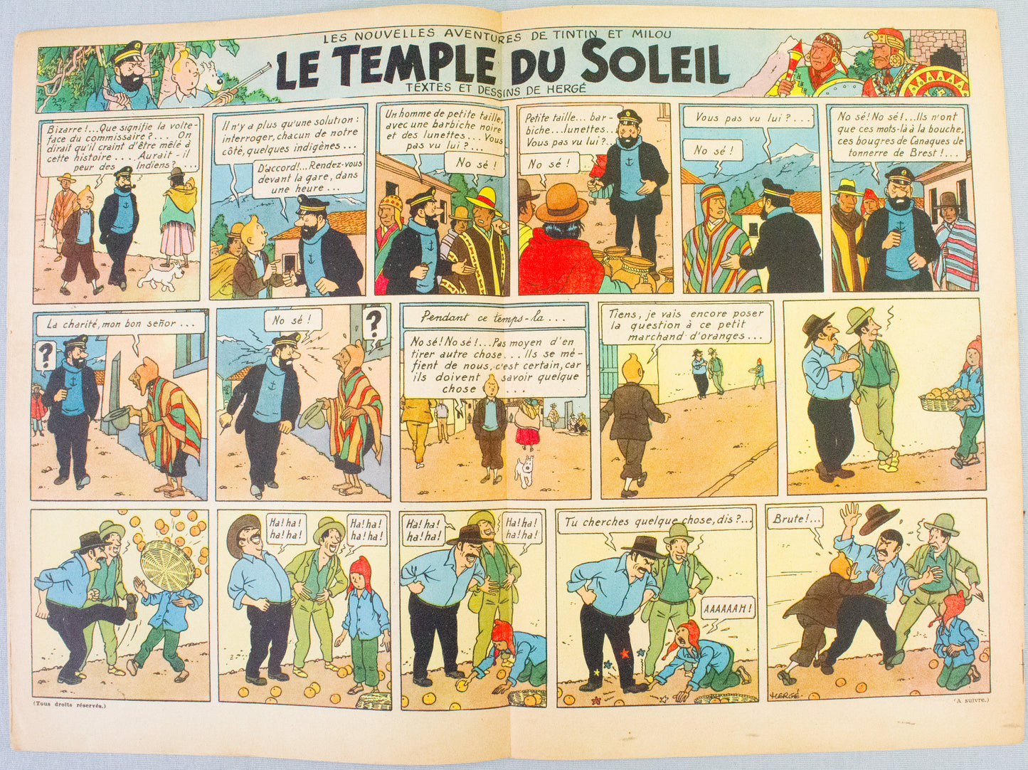 JOURNAL TINTIN Issue 16: 1947 Le Rallic Cover Edition Vintage Comic EO Couverture