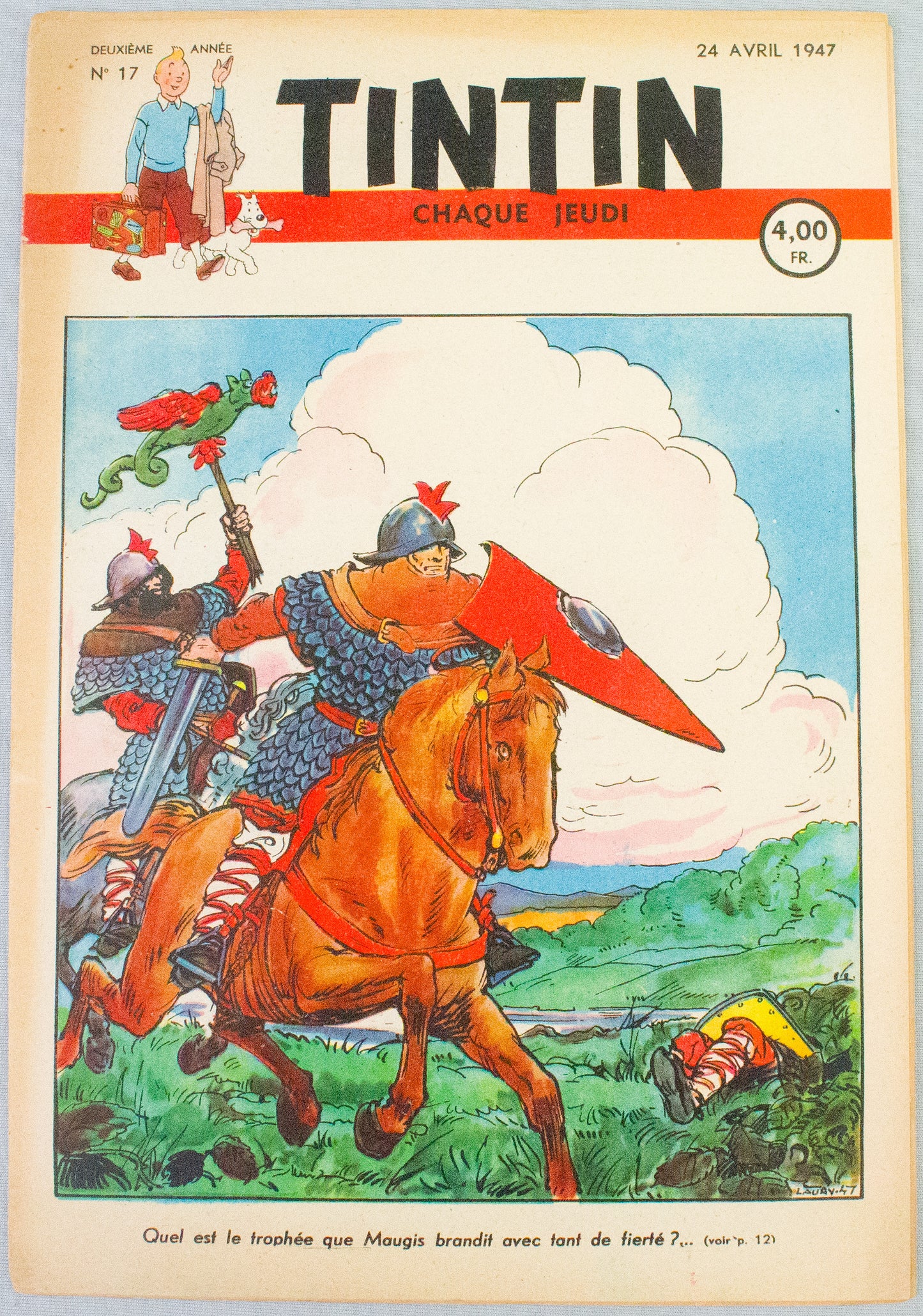 JOURNAL TINTIN Issue 17: 1947 J. Laudy Cover Edition Vintage Comic EO Couverture