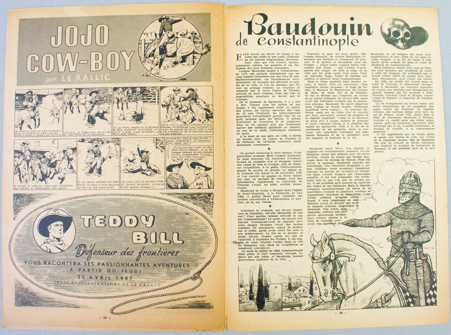 JOURNAL TINTIN Issue 17: 1947 J. Laudy Cover Edition Vintage Comic EO Couverture