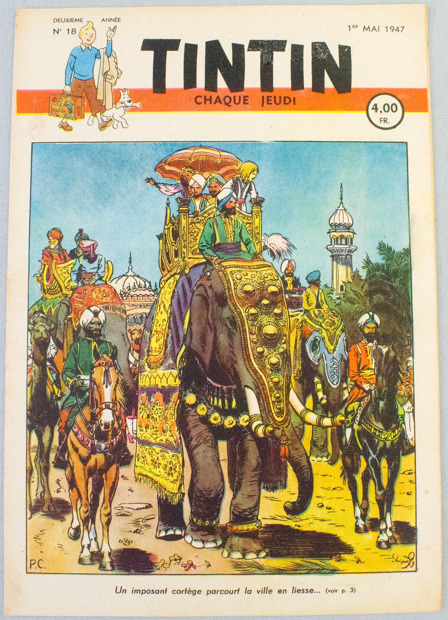 JOURNAL TINTIN Issue 18: 1947 P. Cuvelier Cover Edition Vintage Comic EO Couverture