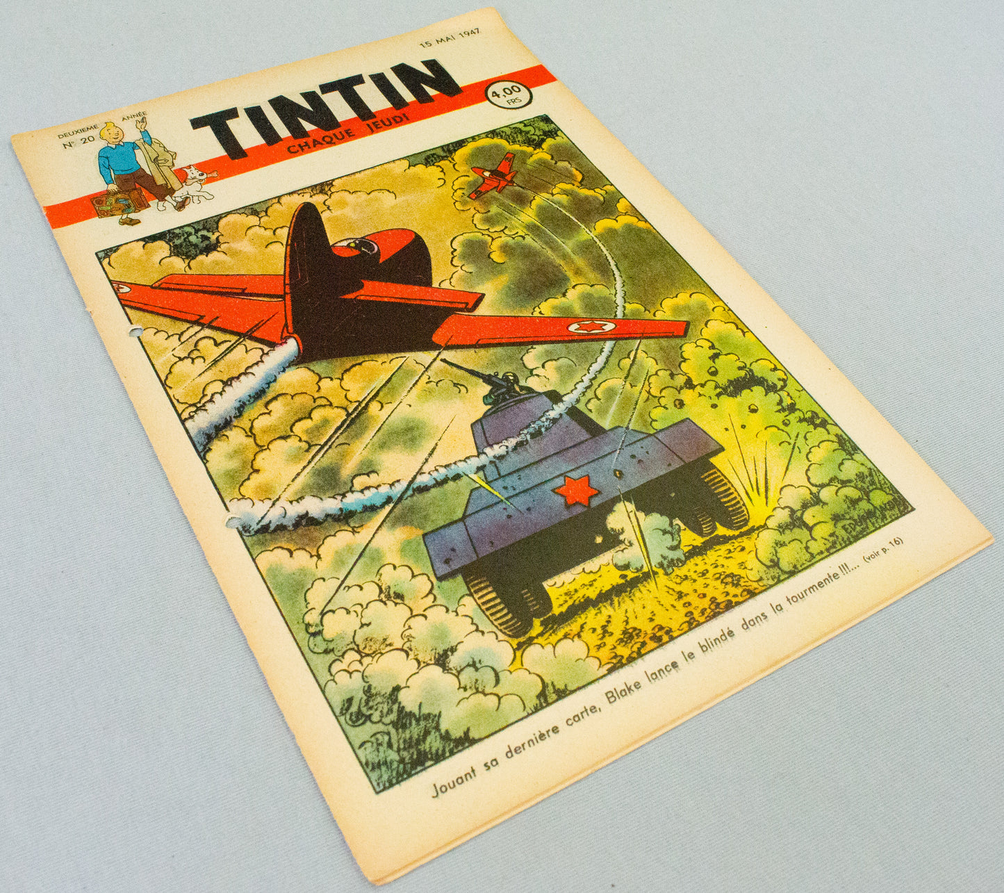 JOURNAL TINTIN Issue 20: 1947 Edgar P. Jacobs Cover Edition Vintage Comic EO Couverture