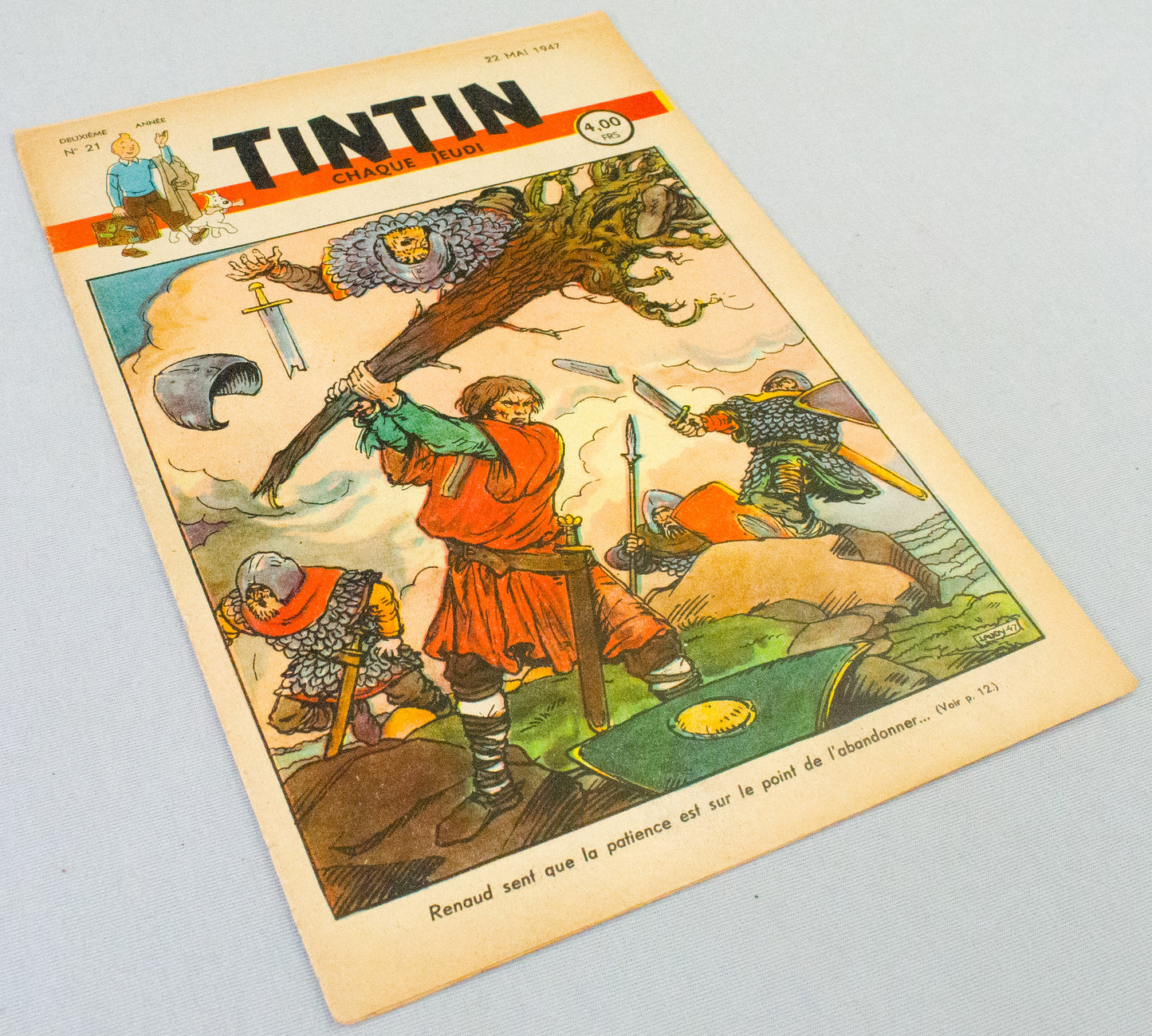 JOURNAL TINTIN Issue 21: 1947 J. Laudy Cover Edition Vintage Comic EO Couverture