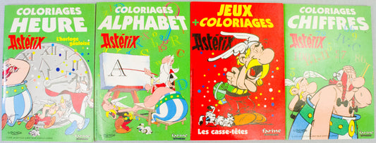 Vintage x4 Asterix Colouring  Books - French 1995 PB Farine Editions Gocsinny/Underzo