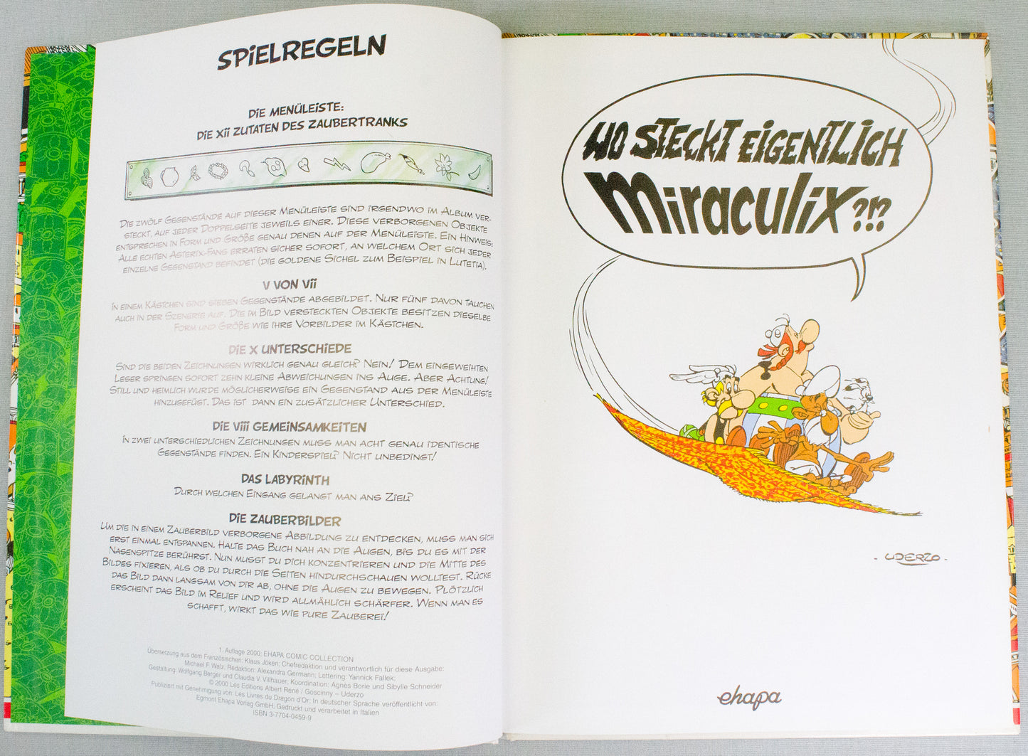 Asterix Game Book: Wo steckt eigentlich Miraculix? 2000 HB German Ehapa 1st Edition