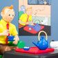 Statuette Moulinsart 47002 Tintin Drinking Tea: Blue Lotus 2023 Colorised 18cm Resin model