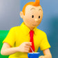 Statuette Moulinsart 47002 Tintin Drinking Tea: Blue Lotus 2023 Colorised 18cm Resin model
