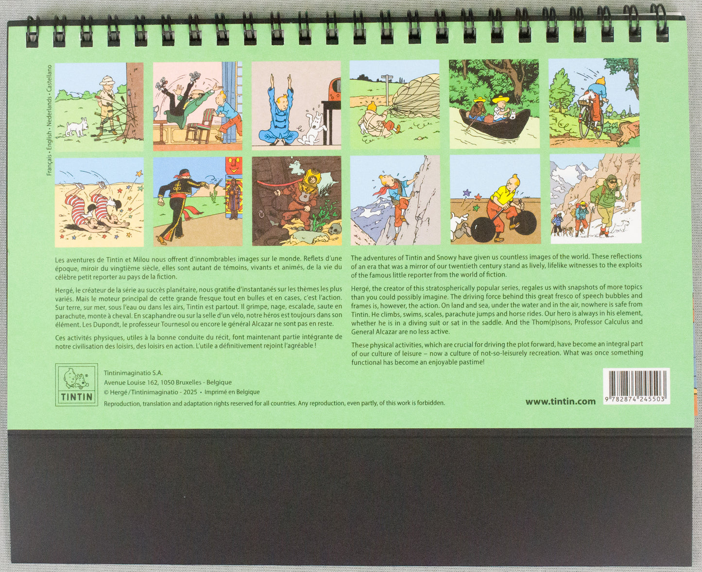 2026 Tintin Desk Calendar - Tintin In America Moulinsart Editions