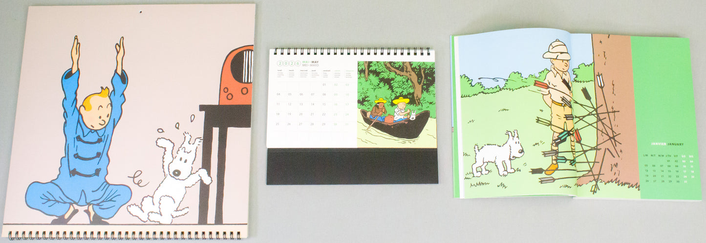 2026 Tintin Calendar & Diary Collection Set of x4 - Tintin In America Moulinsart