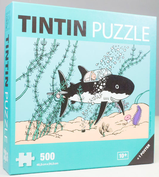 Tintin Shark Submarine Jigsaw Puzzle + Poster 500 Pieces Moulinsart