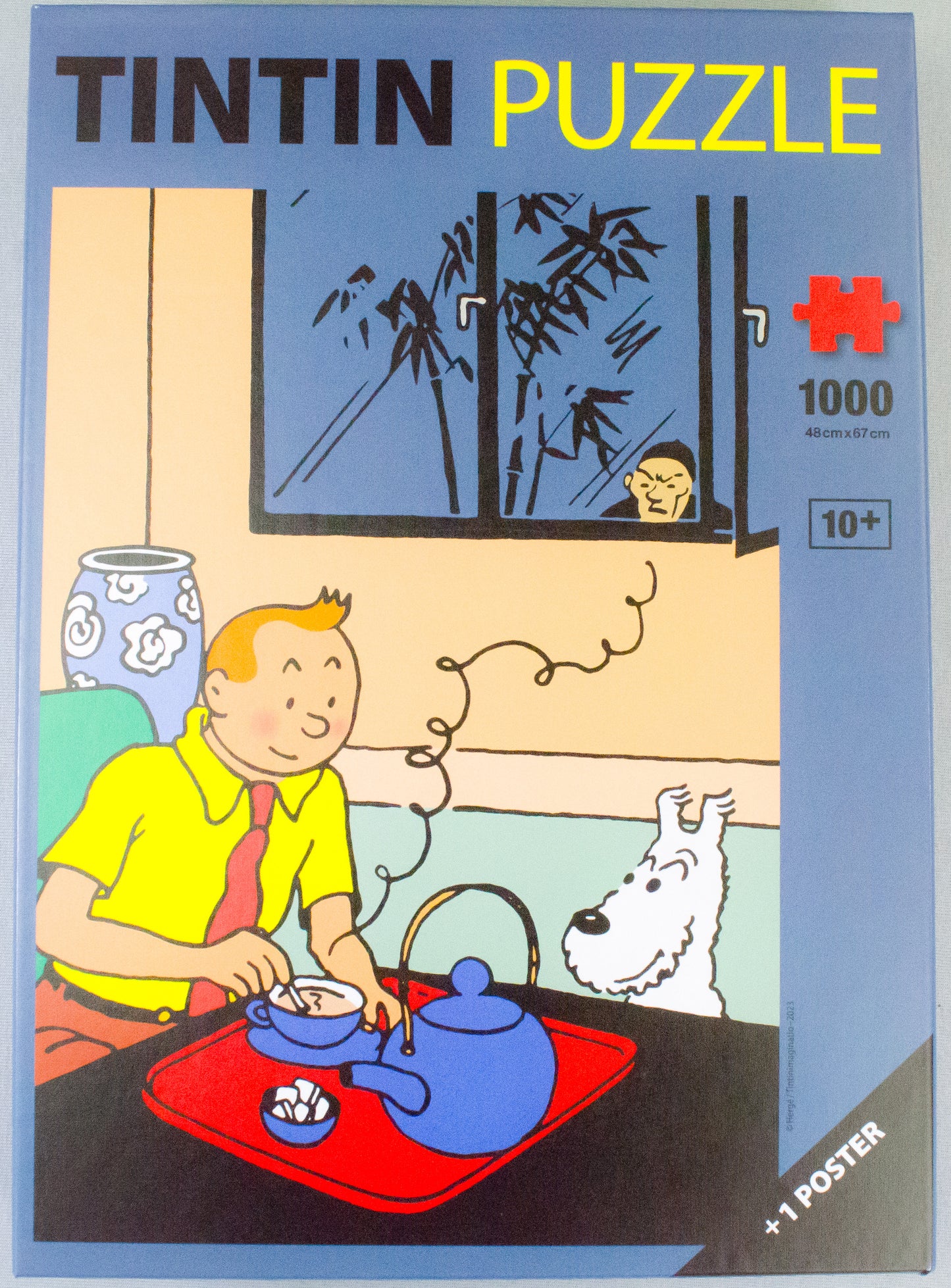 Moulinsart Tintin Puzzle (81559) - Tintin Drinking Tea (The Blue Lotus) 48x67cm
