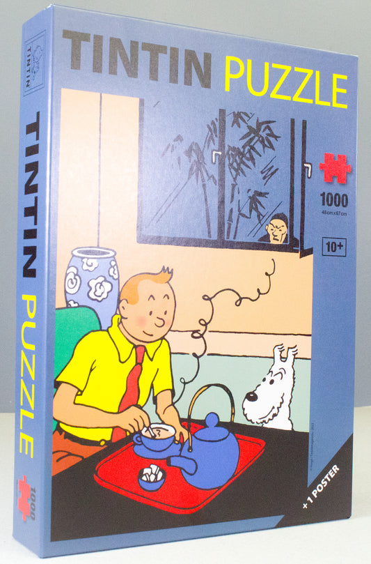 Moulinsart Tintin Puzzle (81559) - Tintin Drinking Tea (The Blue Lotus) 48x67cm