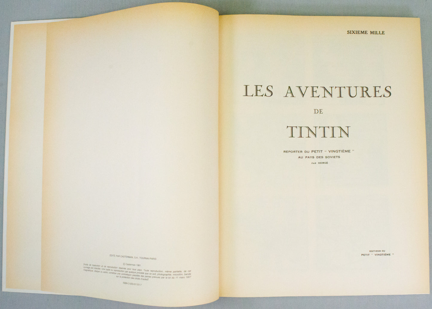 Tintin Au Pays Des Soviets - Rare B&W Facsimile 1st Edition Casterman - 1981 French EO Noire Blanc