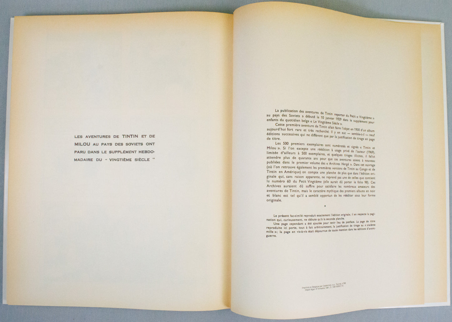 Tintin Au Pays Des Soviets - Rare B&W Facsimile 1st Edition Casterman - 1981 French EO Noire Blanc