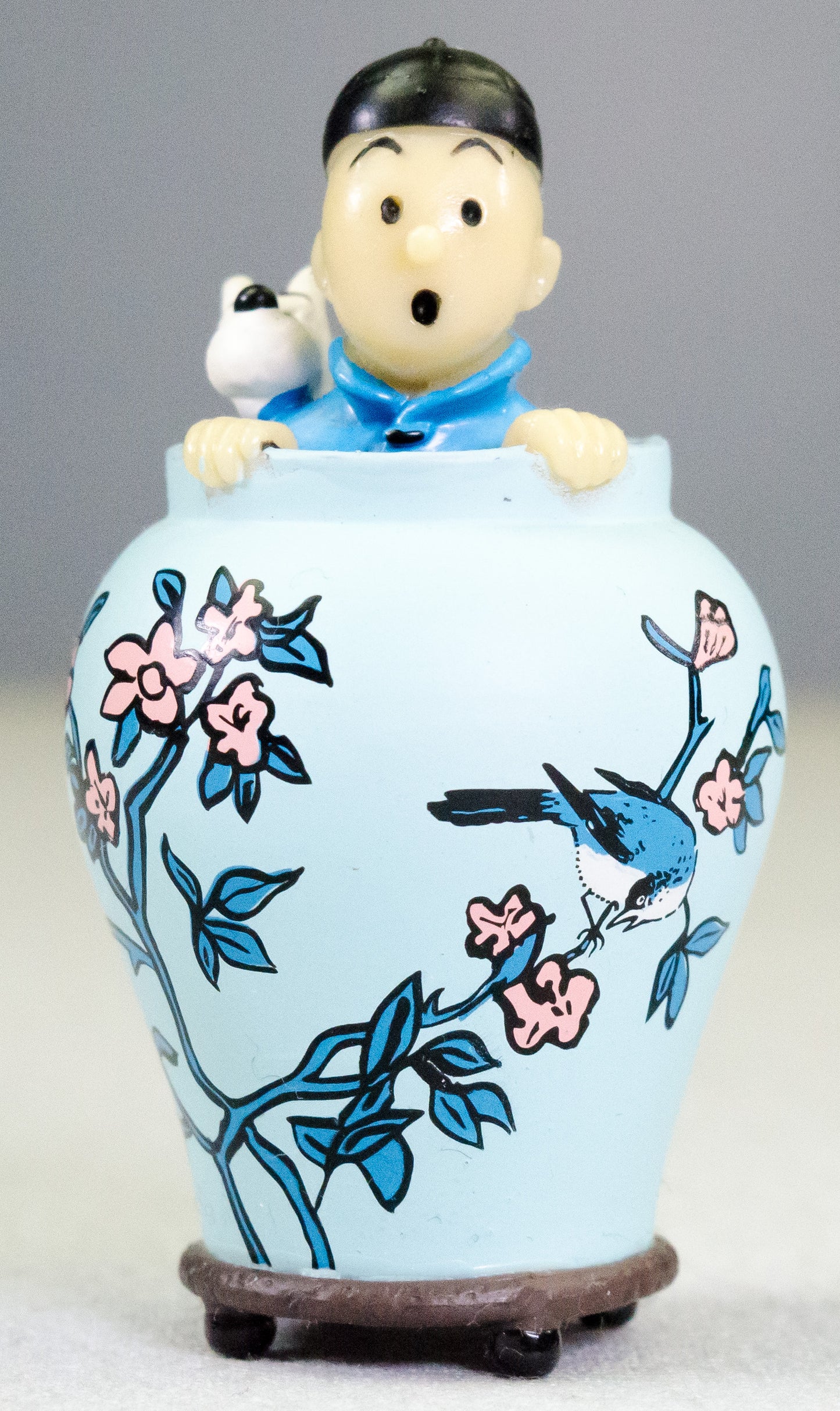 Tintin & Snowy in Chinese vase - Blue Lotus: Coffret/Box Scene Moulinsart Figurine 9cm Model