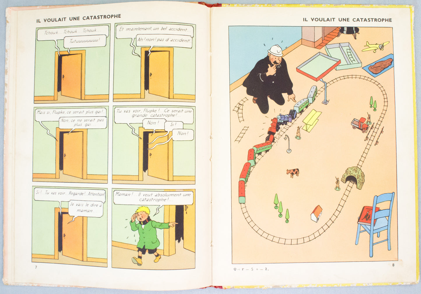 The Exploits of Quick & Flupke Volume 5: Casterman 1952 French Hardback 1st Edition Comic Book by Herge EO