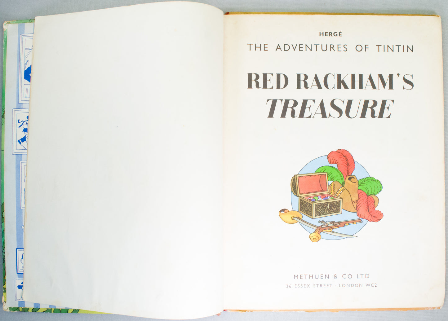 Red Rackham's Treasure - Methuen 1959 UK 1st Edition Hardback Tintin book by Herge EO