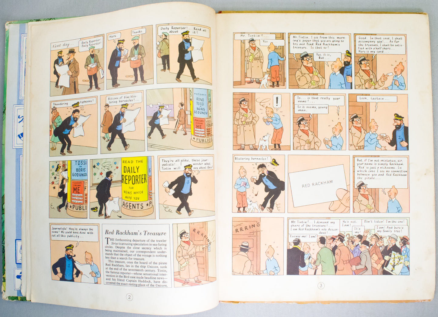 Red Rackham's Treasure - Methuen 1959 UK 1st Edition Hardback Tintin book by Herge EO