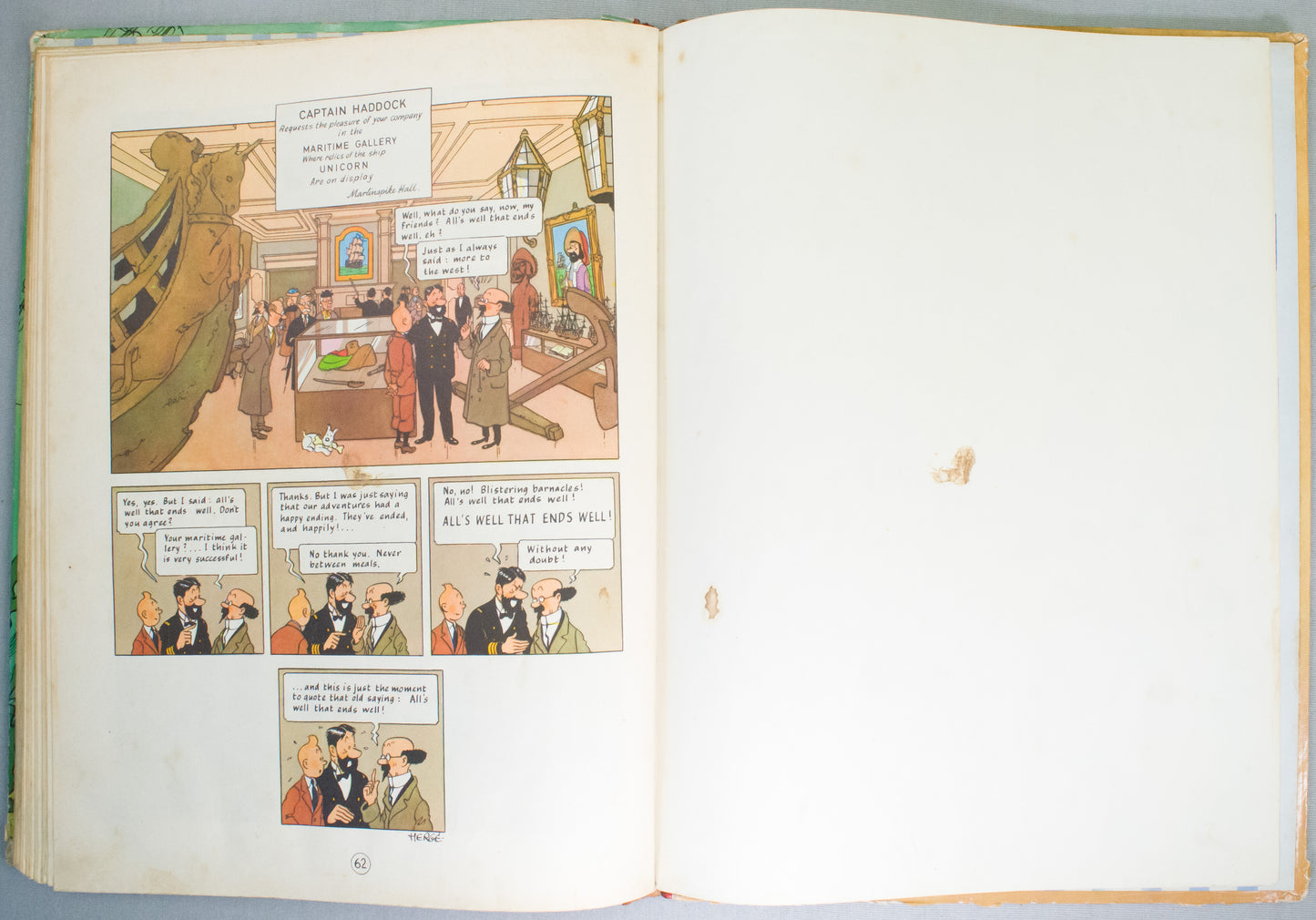 Red Rackham's Treasure - Methuen 1959 UK 1st Edition Hardback Tintin book by Herge EO