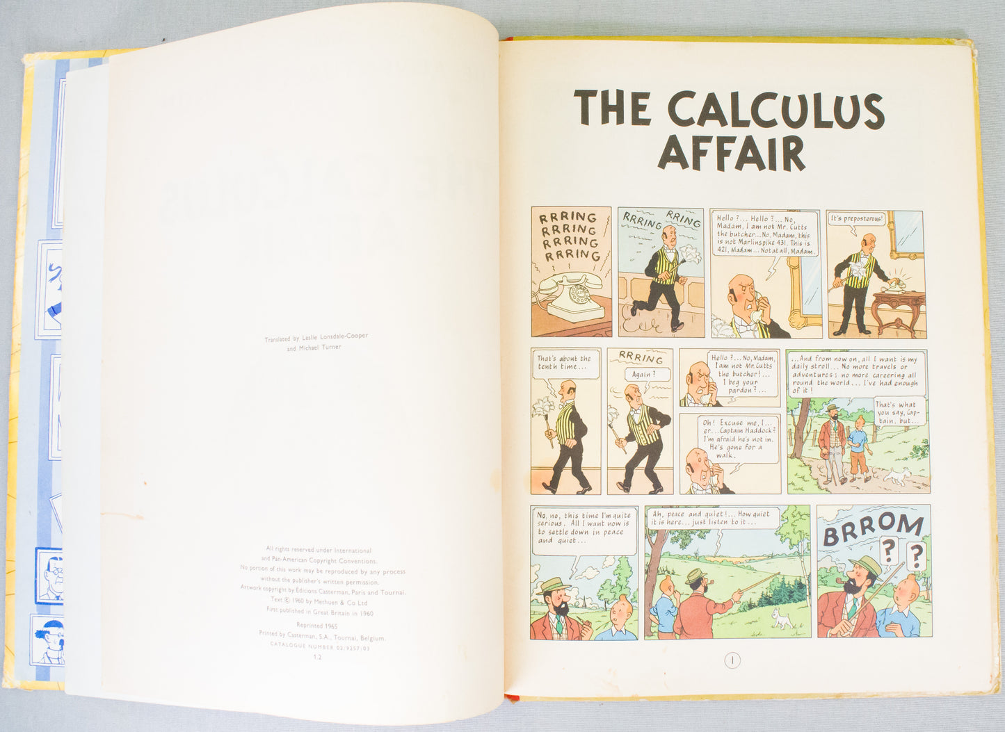 The Calculus Affair - Methuen 1965 2nd Reprint Edition UK Hardback Rare Tintin book Herge EO