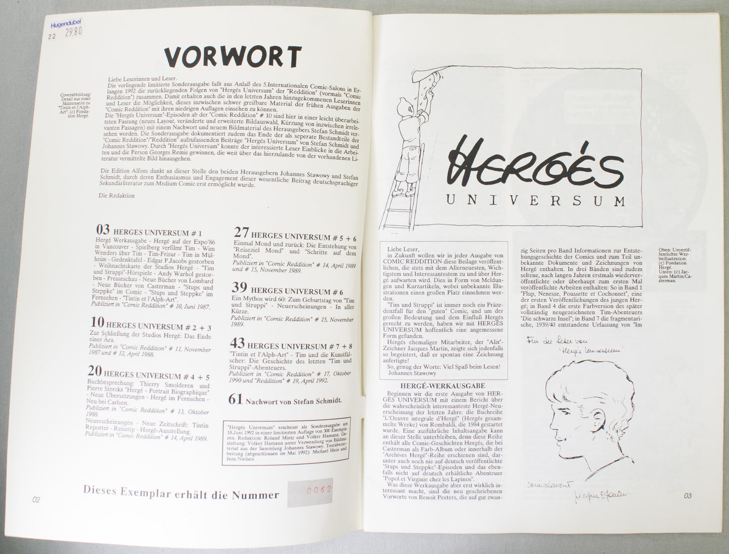 Herge Universum - 1992 German Paperback Editions Alfons