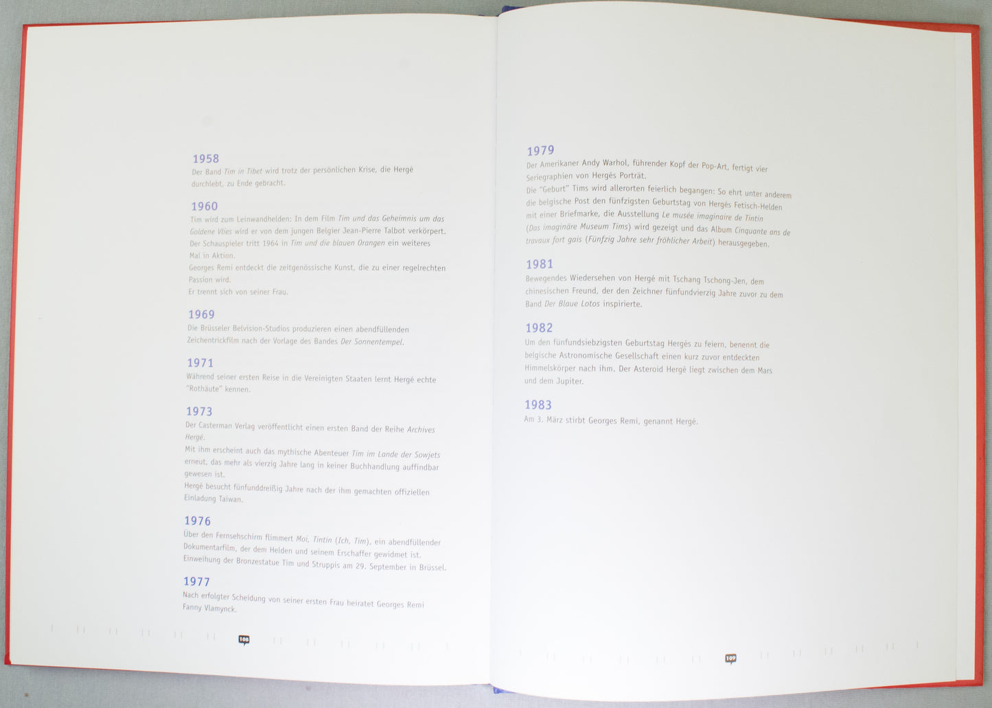 Tim Und Struppi Ein Blick Ins Atelier Herge - Hardback 2001 German 1st Edition Book