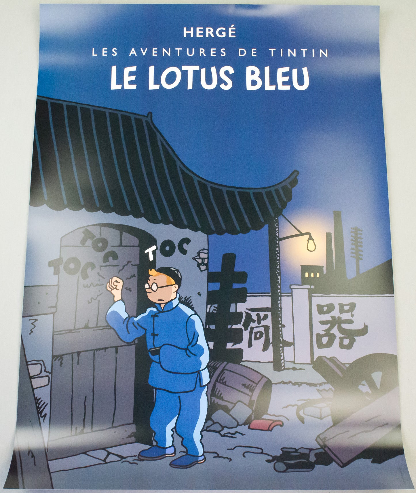 Rare Ltd Moulinsart Poster - Edition Noir - The Blue Lotus Colourised 22041 60x80cm Herge