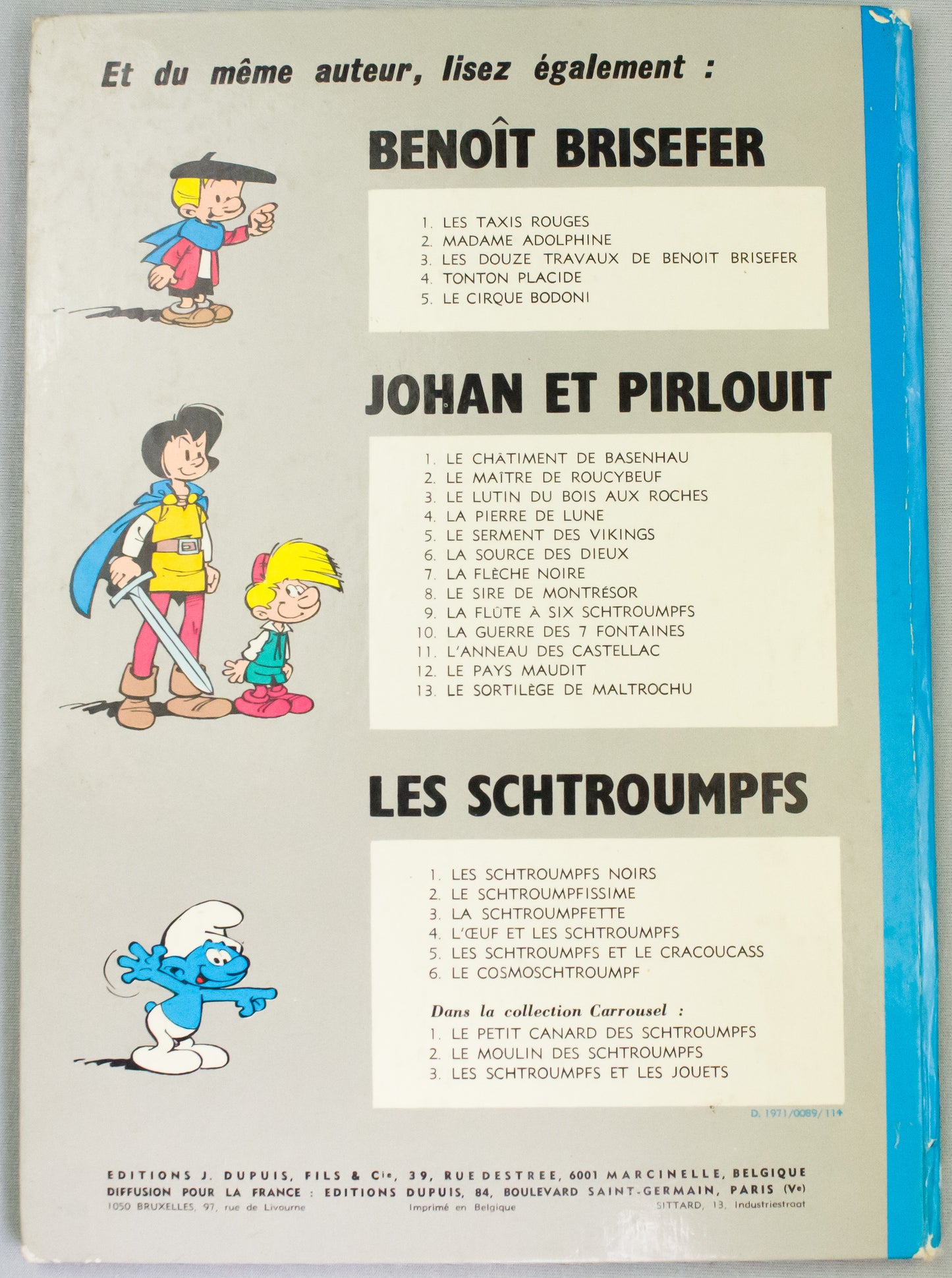 L'apprenti Schtroumf (Smurfs Apprentice) Dupis 1971 French HB 1st Edition
