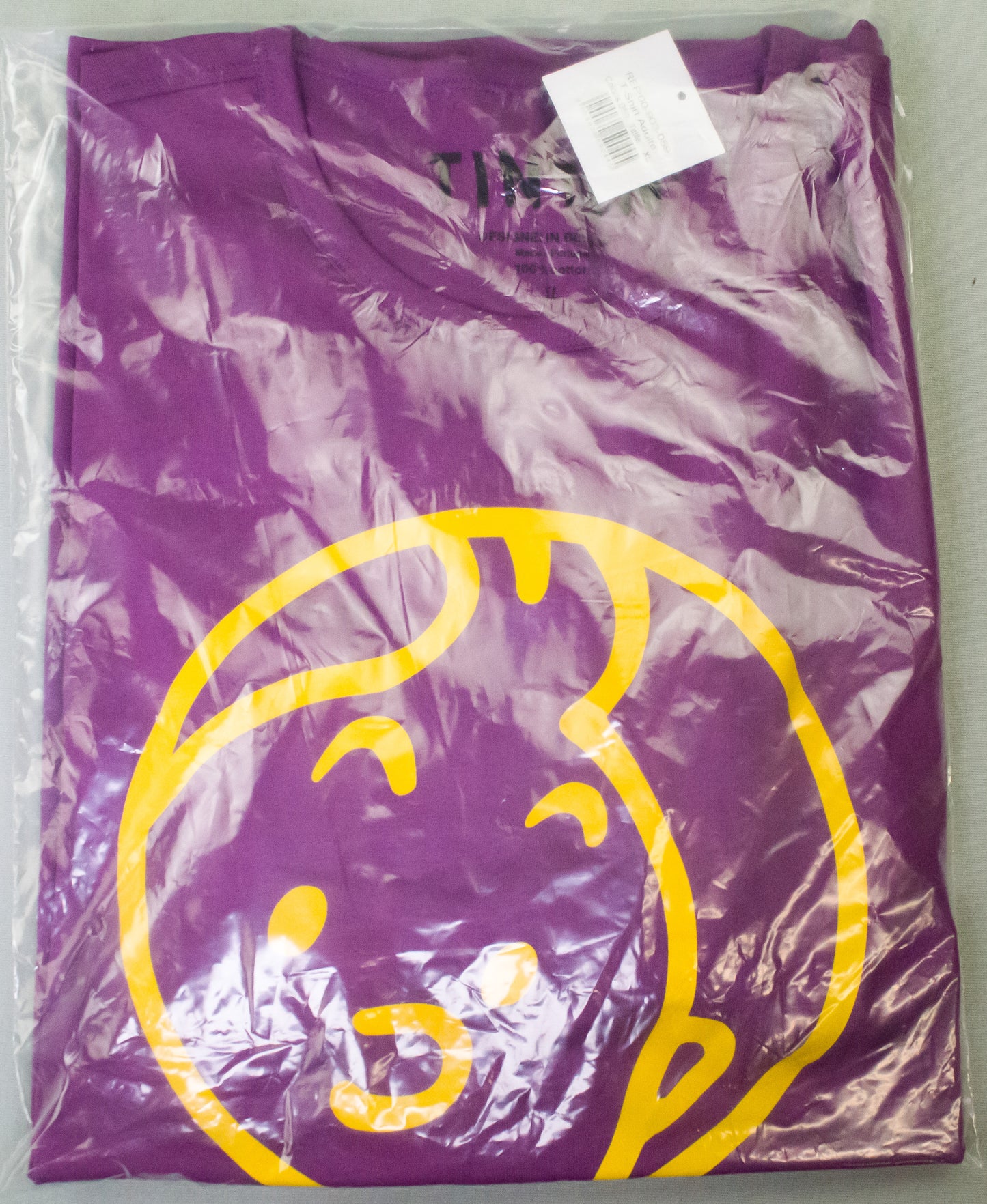 Moulinsart Tintin Face Adult T-Shirt: Purple/Yellow Cotton T Shirt S - 2X ML Hergé