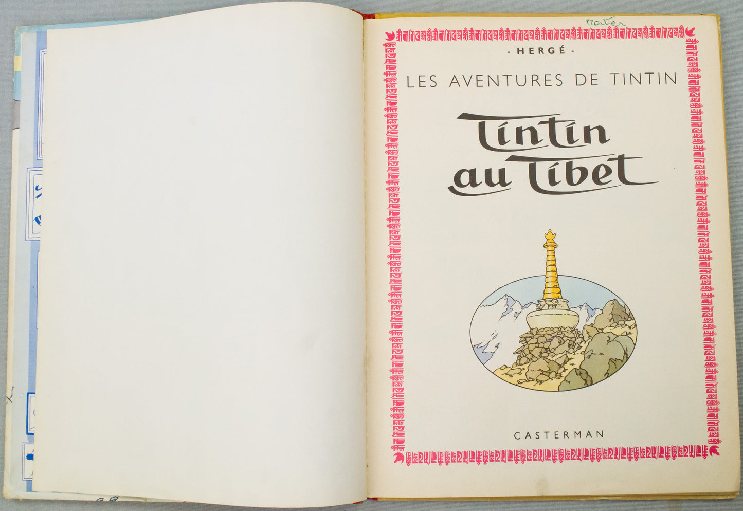 Tintin au Tibet: Casterman 1960 1st Edition HB Dedication & signed by Herge EO