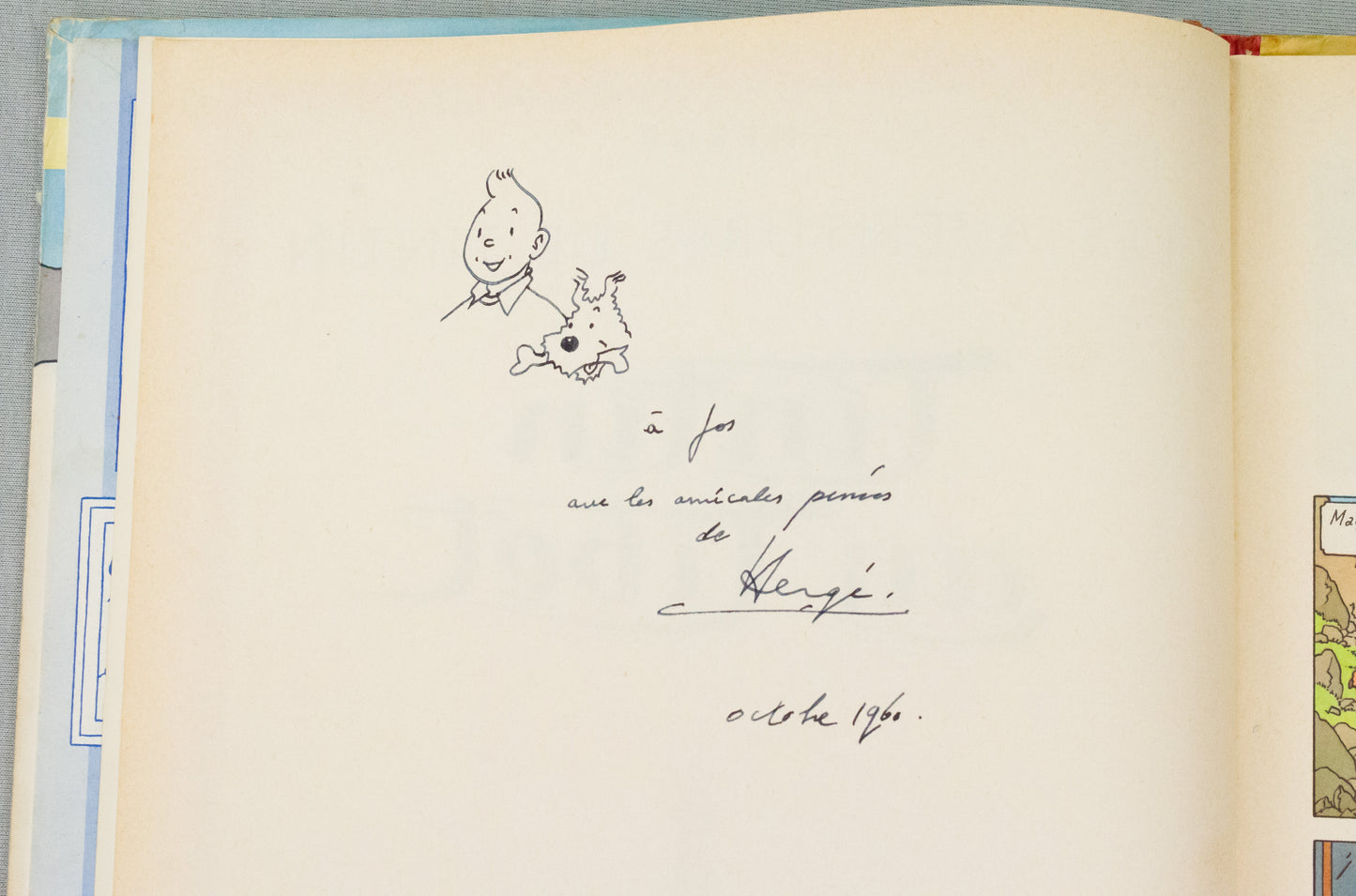 Tintin au Tibet: Casterman 1960 1st Edition HB Dedication & signed by Herge EO