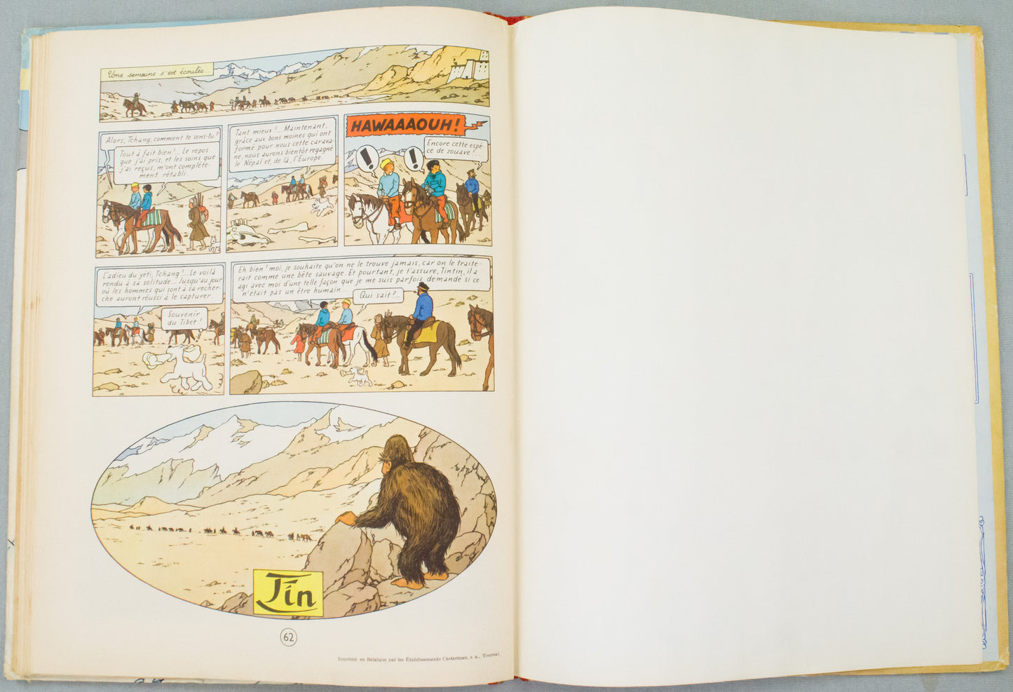 Tintin au Tibet: Casterman 1960 1st Edition HB Dedication & signed by Herge EO