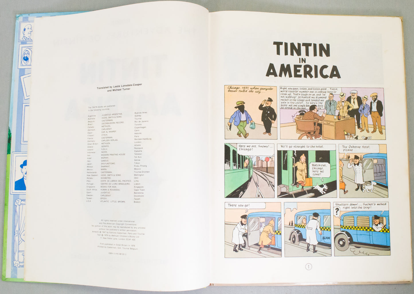 Tintin in America: Methuen 1978 1st Edition UK Hardback Rare book by Herge EO