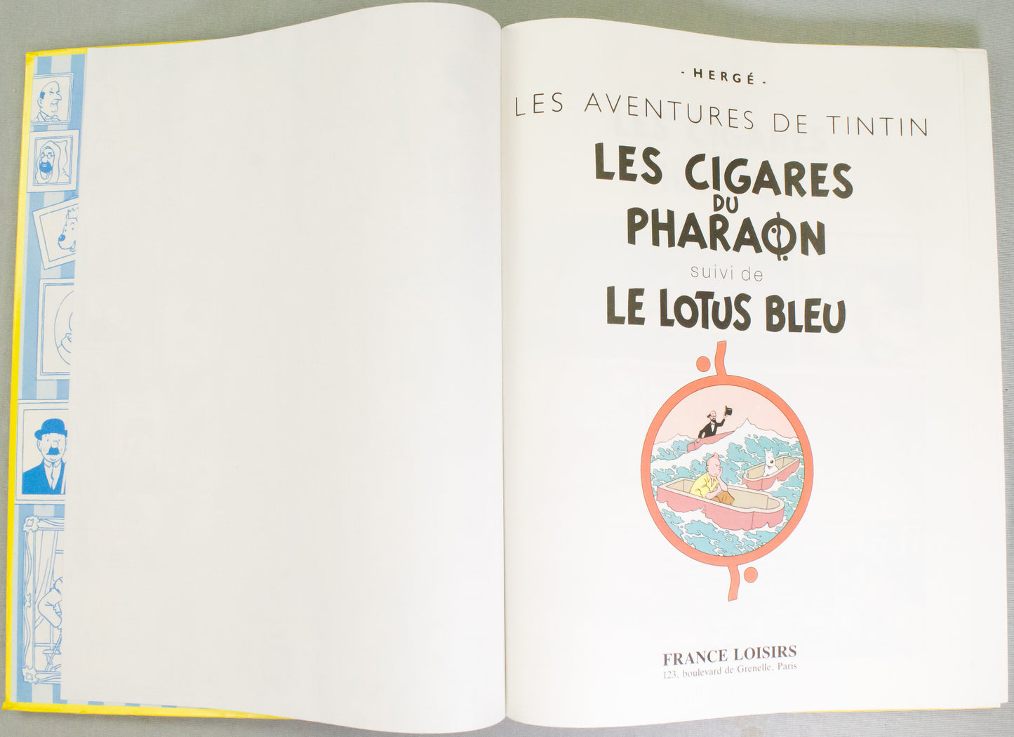 Les Cigars du Pharaon & Le Lotus Bleu Double Album Casterman French Edition HB Book by Herge