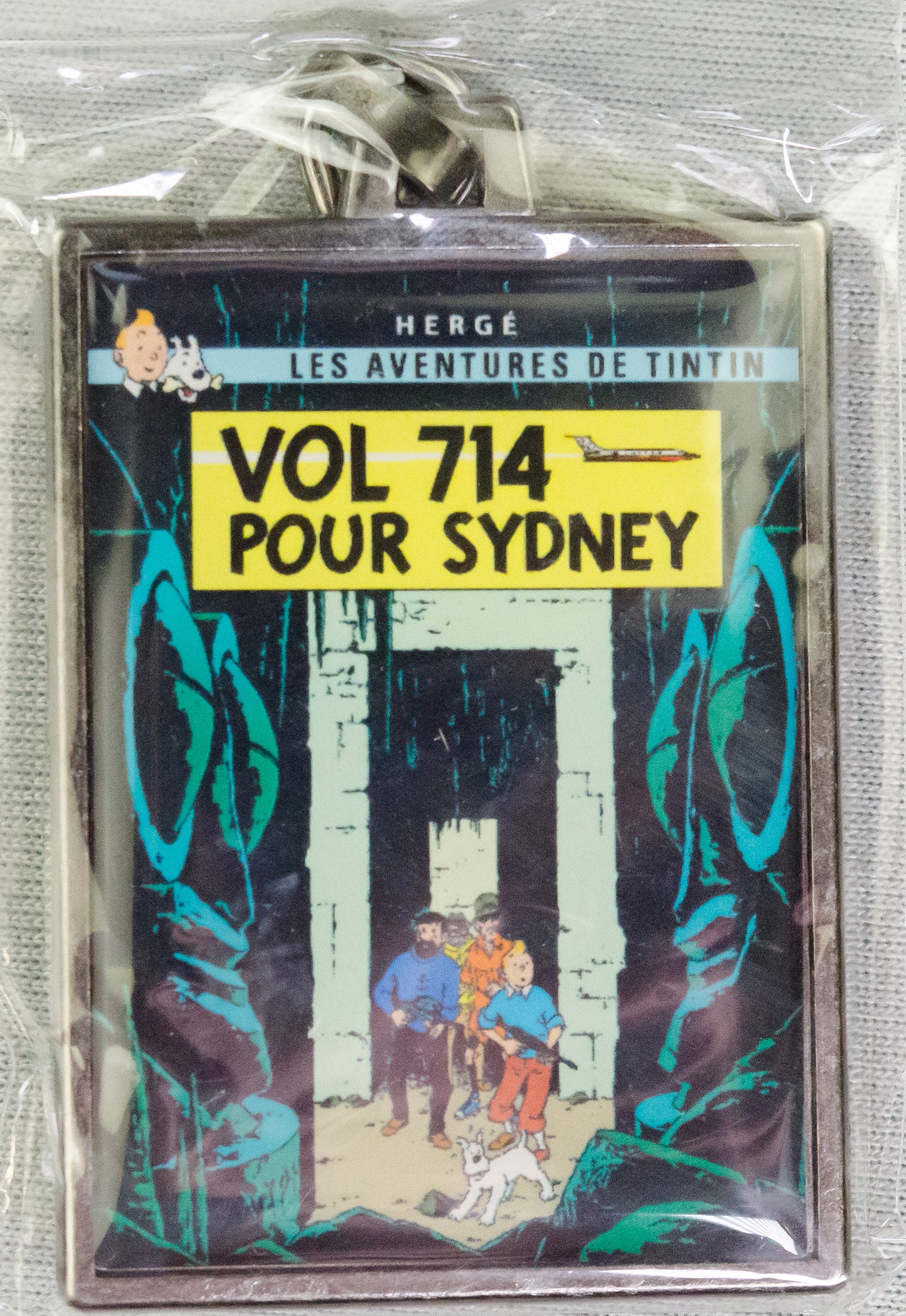 Moulinsart Tintin Title Cover Keyring 42550 - Flight 714 to Sydney Metal