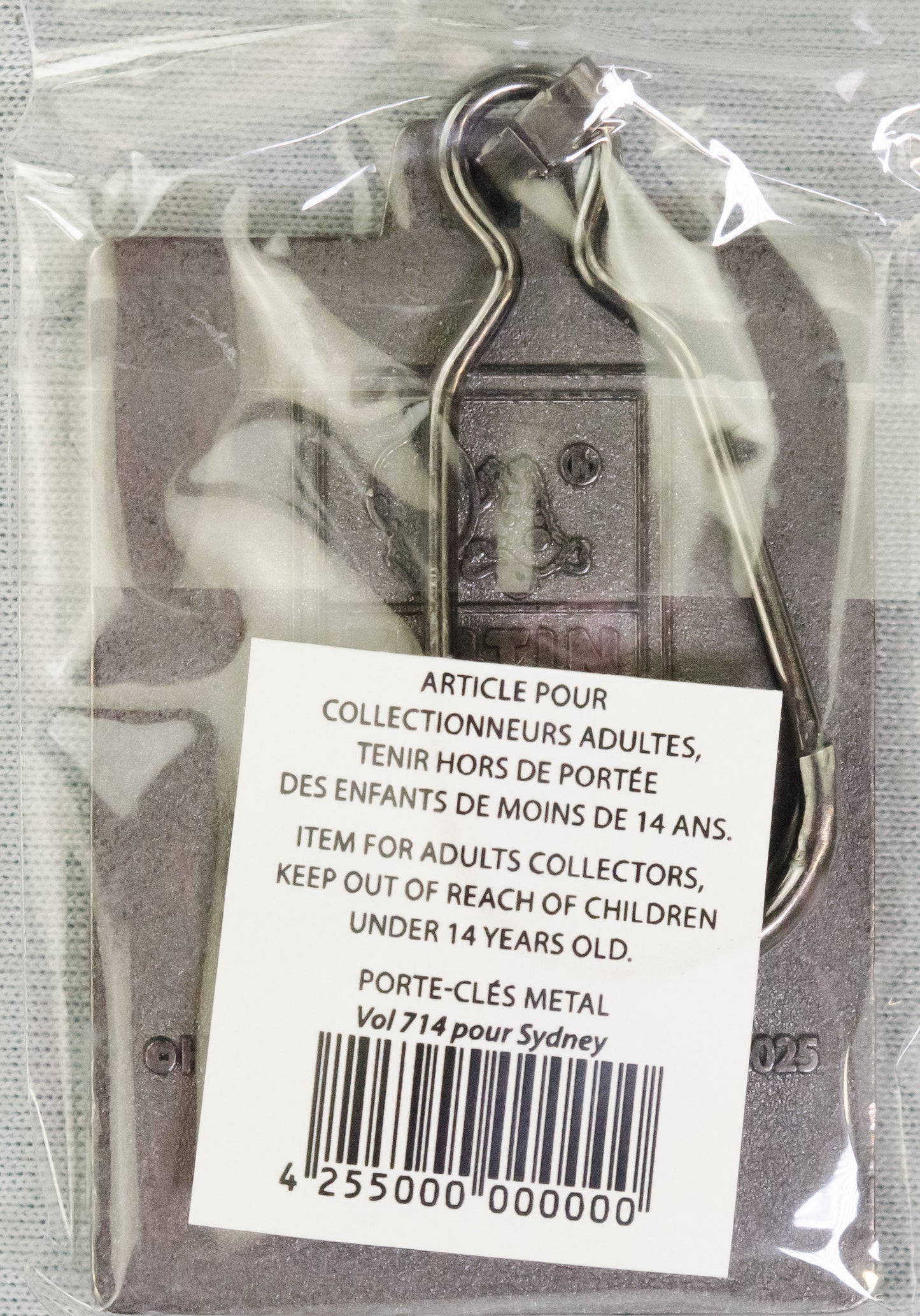 Moulinsart Tintin Title Cover Keyring 42550 - Flight 714 to Sydney Metal