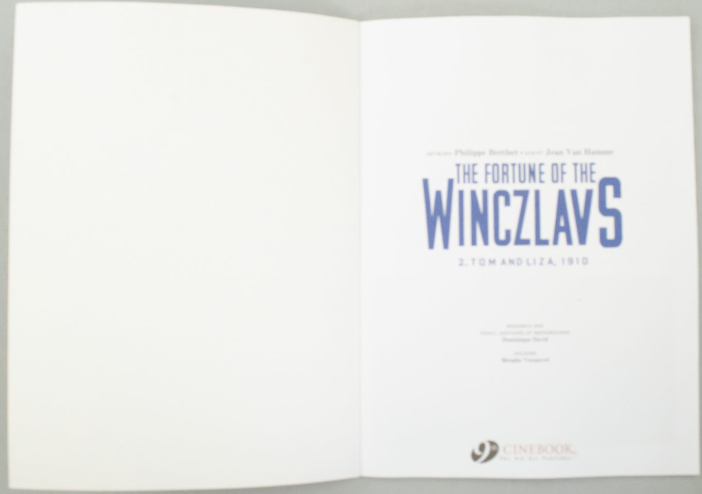 Fortune of the Winczlavs Volume 2 - Tom & Liza, 1910 Cinebook UK Paperback Edition Comic Book