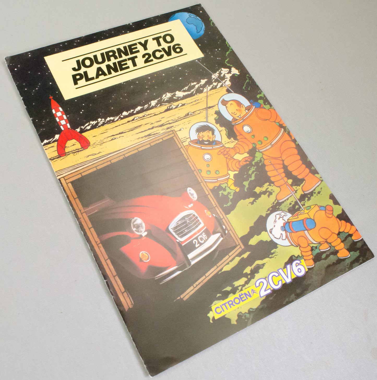 Rare 1984 Citroen Tintin Car Brochure: Journey to Planet 2CV6 by Herge Comic