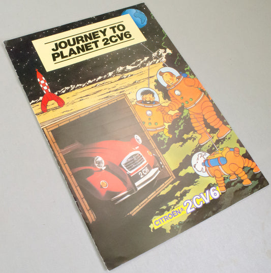 Rare 1984 Citroen Tintin Car Brochure: Journey to Planet 2CV6 by Herge Comic